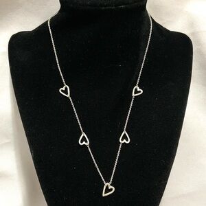 AEO American Eagle Outfitters Silver Tone Open Heart Necklace